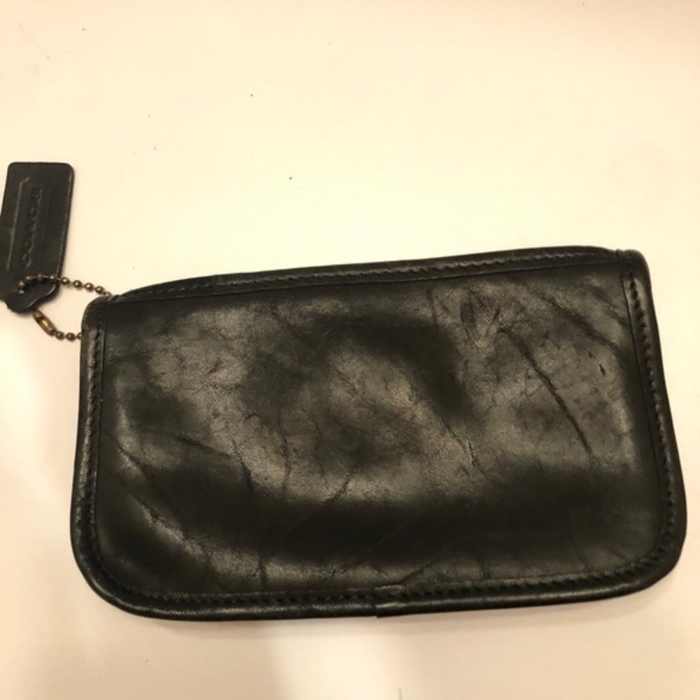 Coach vintage black leather cosmetic bag - Picture 9 of 11